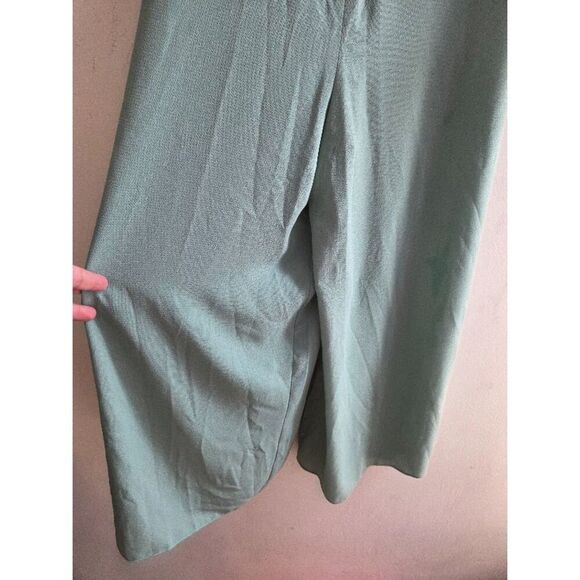 NWT ASOS Mint Green Button Front Ruffle Square Neck Straight Leg Jumpsuit size 4 - Picture 9 of 11